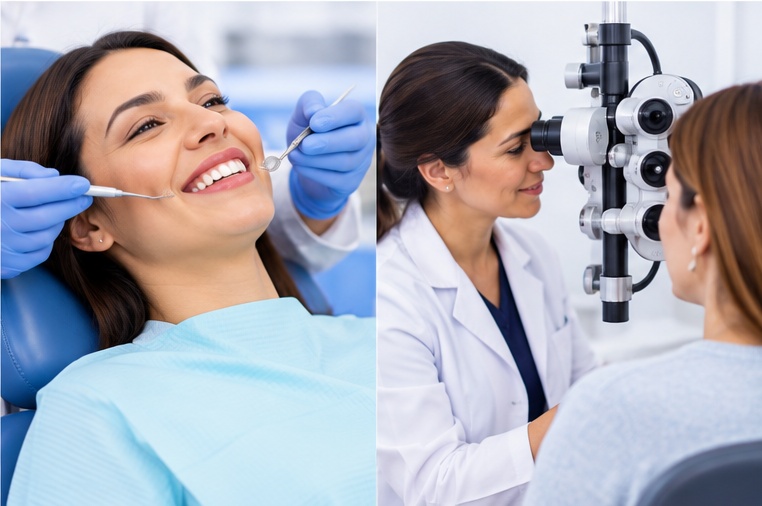 Atención dental y examen de visión
